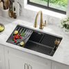 32&rdquo; Granite Composite Workstation Kitchen Sink Undermount Single Bowl with WorkFlow&trade; Ledge and Accessories